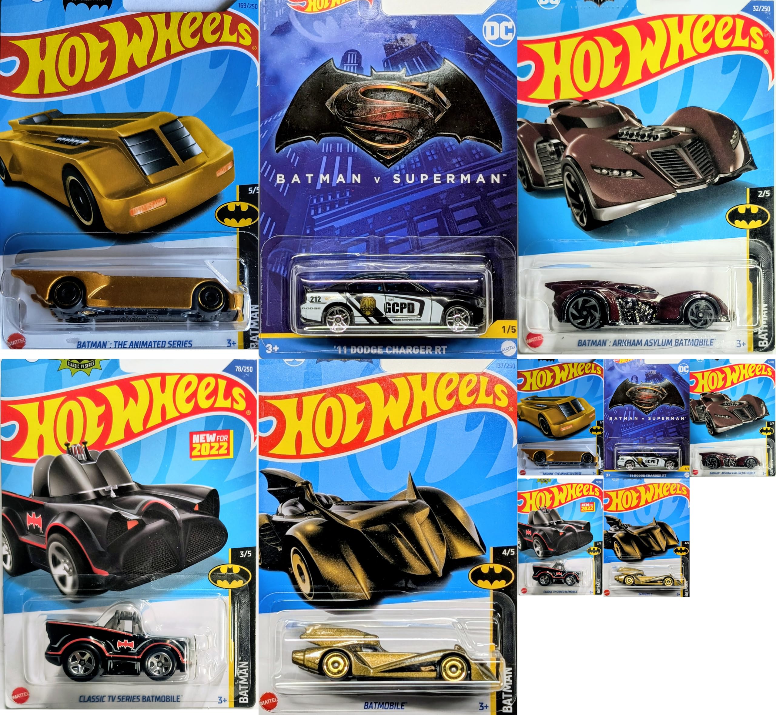 Hot Wheels Batman 5 Car Set Bundle Version 1