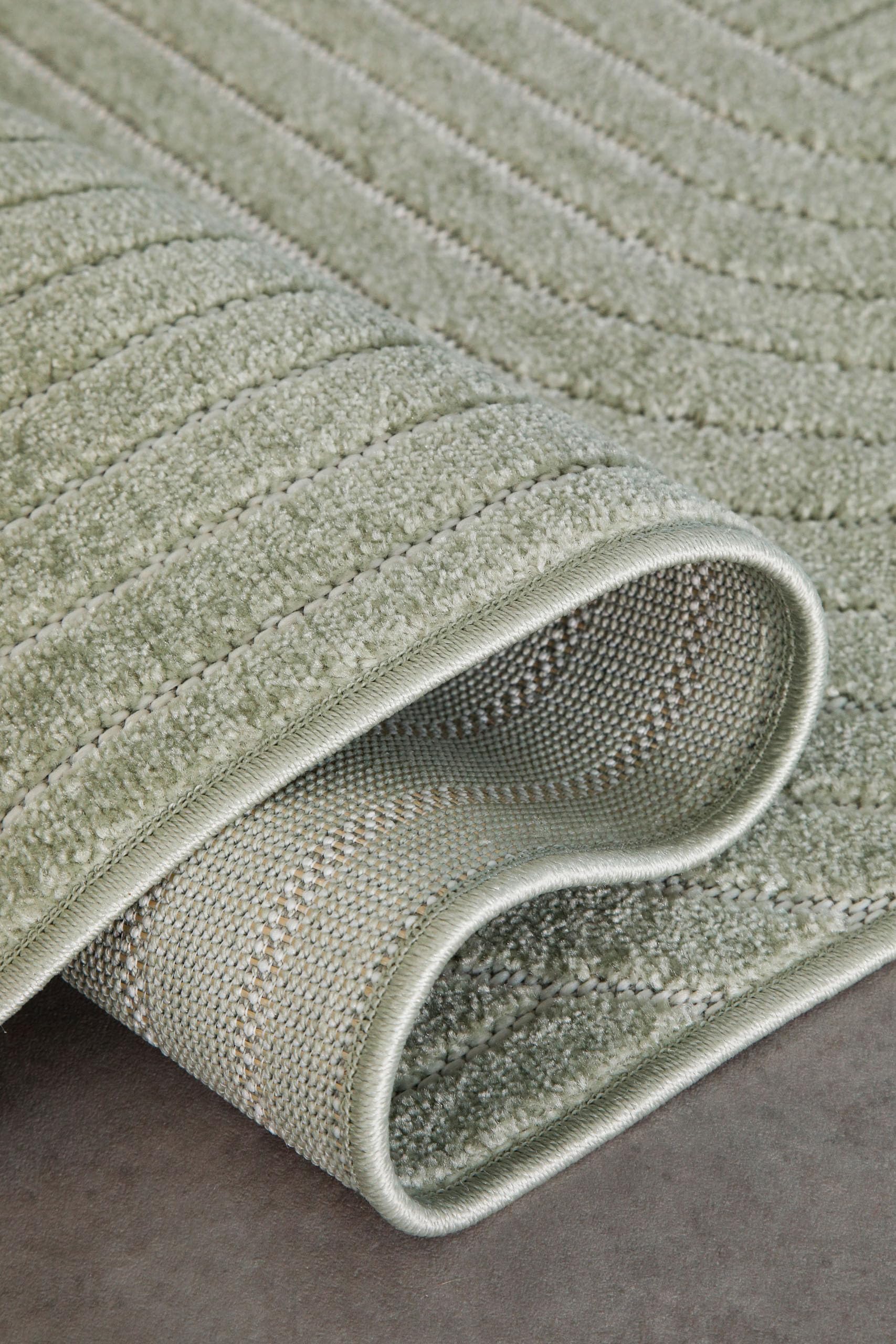 WECONhome Tapis d'extérieur Bacalar à poils courts tissés, vert sauge, aspect 3D, résistant aux intempéries et facile d'entretien, pour l'intérieur et l'extérieur, 80 x 150 cm, vert sauge