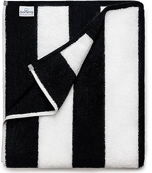 Amazon.com: Softerry Premium Black Cabana Stripe Oversized Beach