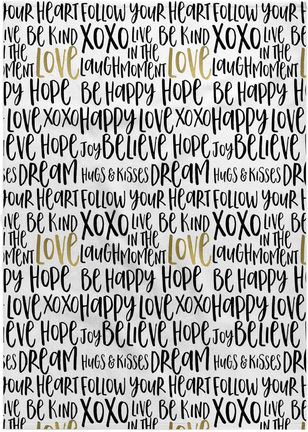 3dRose Black Gold Inspirational Words 22x30 Bath Hand Pool Towel