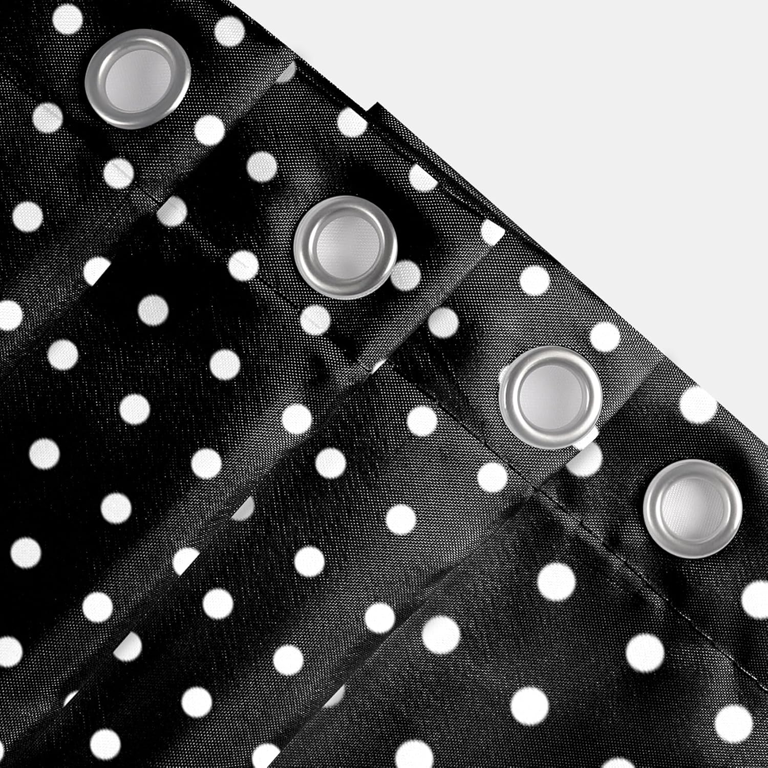 AOFOTO Polka Dot Shower Curtains Vintage Black White Spot Bathroom Shower Curtain Set Home Decorative Waterproof Polyester Fabric with Hooks 70x70 Inch