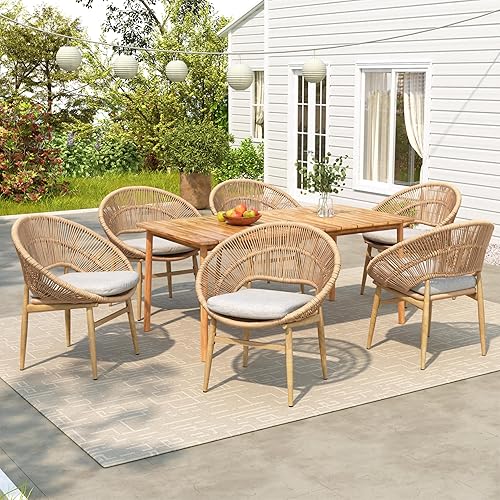 Christopher Knight Home Dessa Outdoor Dining Set, Wicker Barrel Dining
