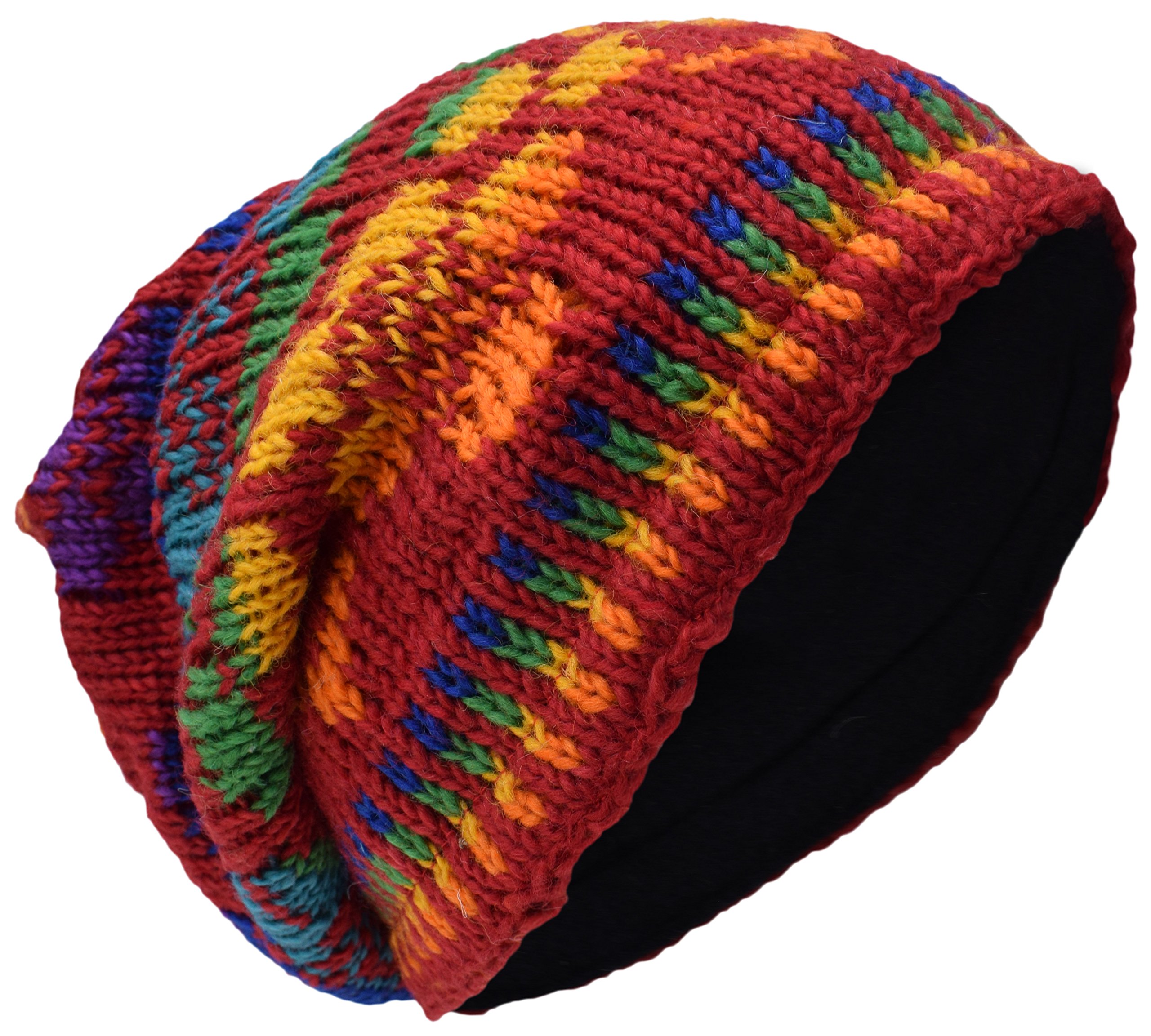 Gheri Woolen Fleece Lined Skullies Oversized Beanie Hats A