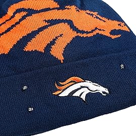 FOCO Denver Broncos NFL Cropped Logo Light Up Knit Beanie