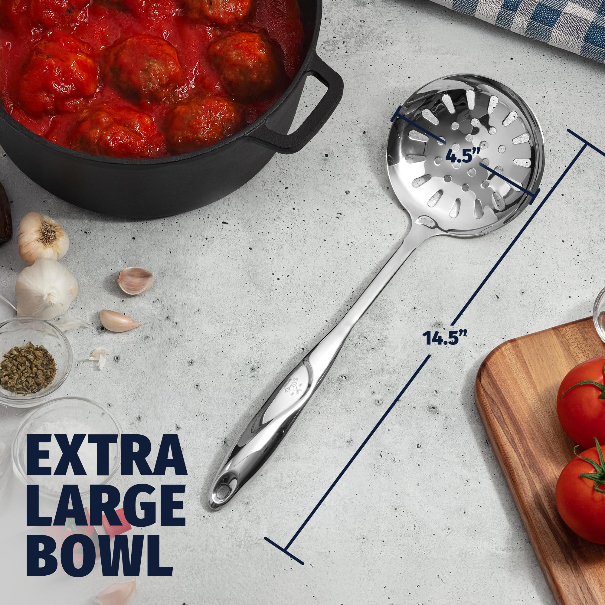 spoon 4点 Amazon.com: Zulay Kitchen Stainless Steel Slotted Spoon - 14.5