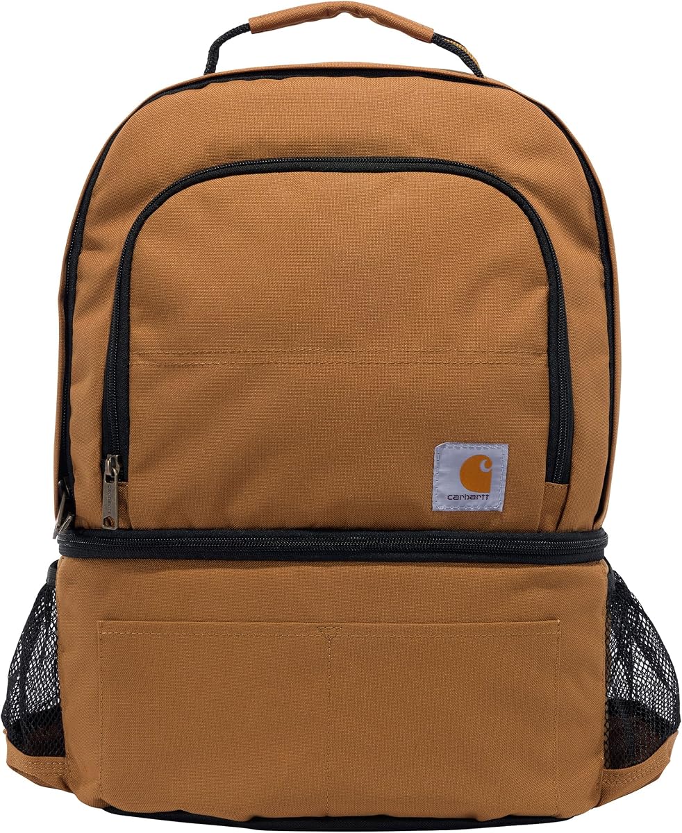 Insulated 24 Can Two Compartment Cooler Backpack, Backpack with Fully-Insulated Cooler Base, Carhartt Brown