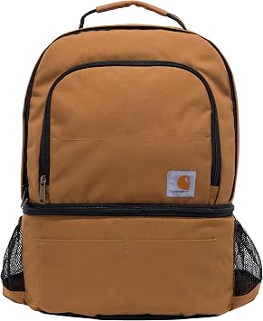 Carhartt Insulated 24 Can Two Cooler Backpack ، Backpack with Fully-Insulated Cooler Base ، Carhartt Brown