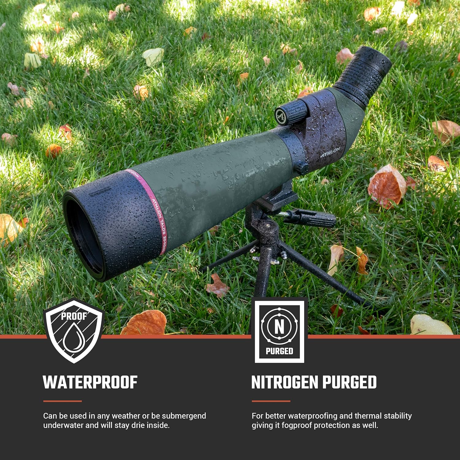 Athlon Optics Talos 20-60x80 Spotting Scope - Straight, Charcoal Grey : Sports & Outdoors