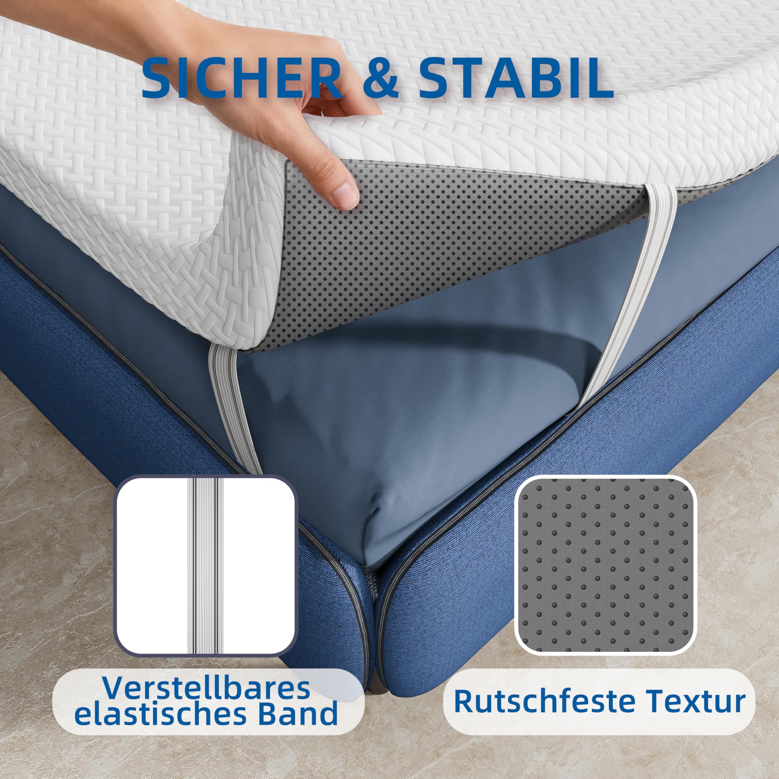 MatratzenTopper, 7cm Memory Schaum Topper mit Waschbarer Bezug, Memory Foam Matratzentopper für Boxspringbett und unbequemem Betten Schlafsofa (140X200CM)
