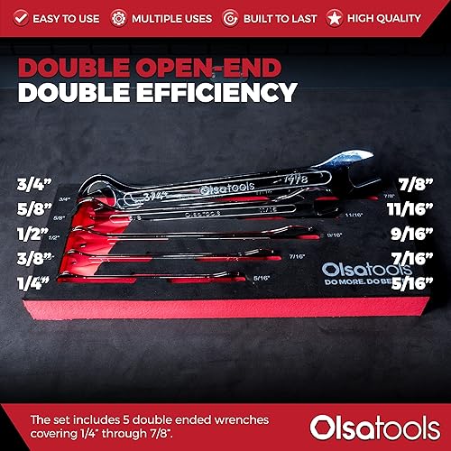 Miniatura 10 de Olsa Tools Juego de llaves delgadas - Juego de llaves de extremo abierto 7 piezas métricas - Juego de llaves superfinas - Juego de llaves delgadas -