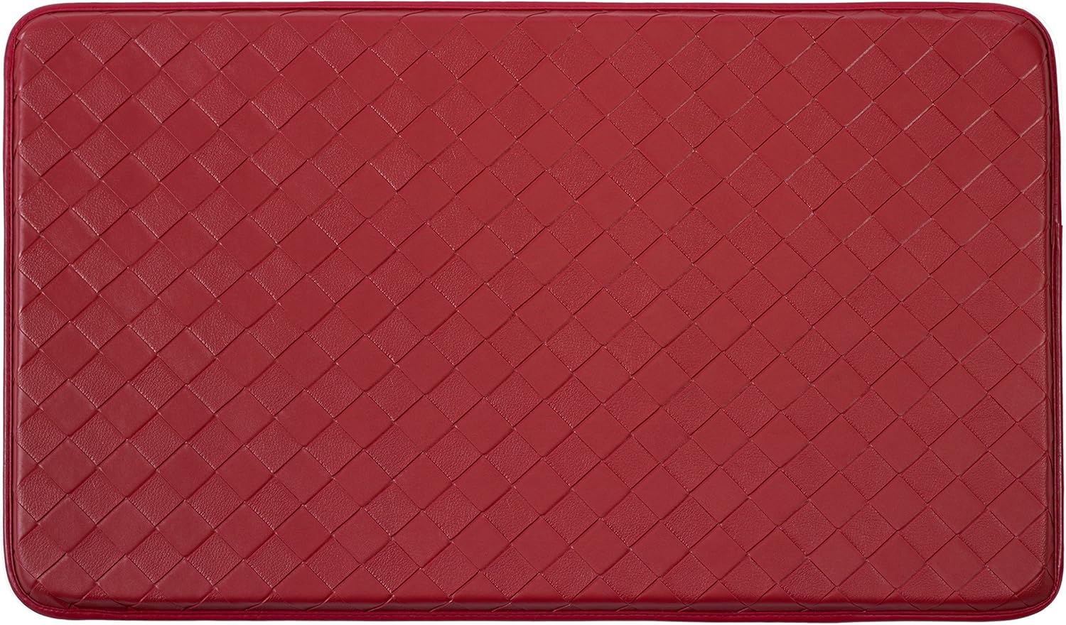 Chef Gear – Anti-Fatigue Kitchen Mat, Basketweave Design, Cushioned Comfort Chef Mat, Standing Relief & Support, Skid-Resistant, Measures 18" x 30", Red