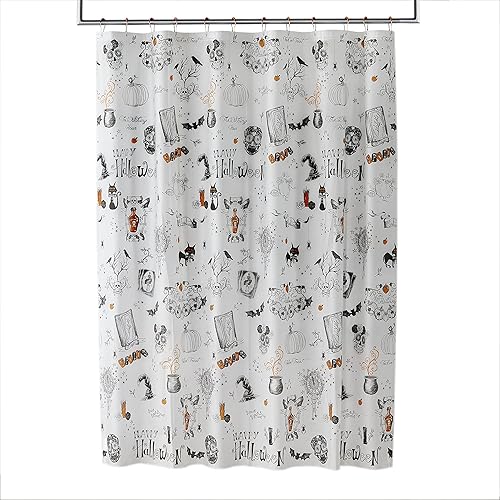 Miniatura 1 de SKL Home de Saturday Knight Ltd. - Happy Halloween - Juego de cortina de ducha y gancho (13 piezas), multicolor