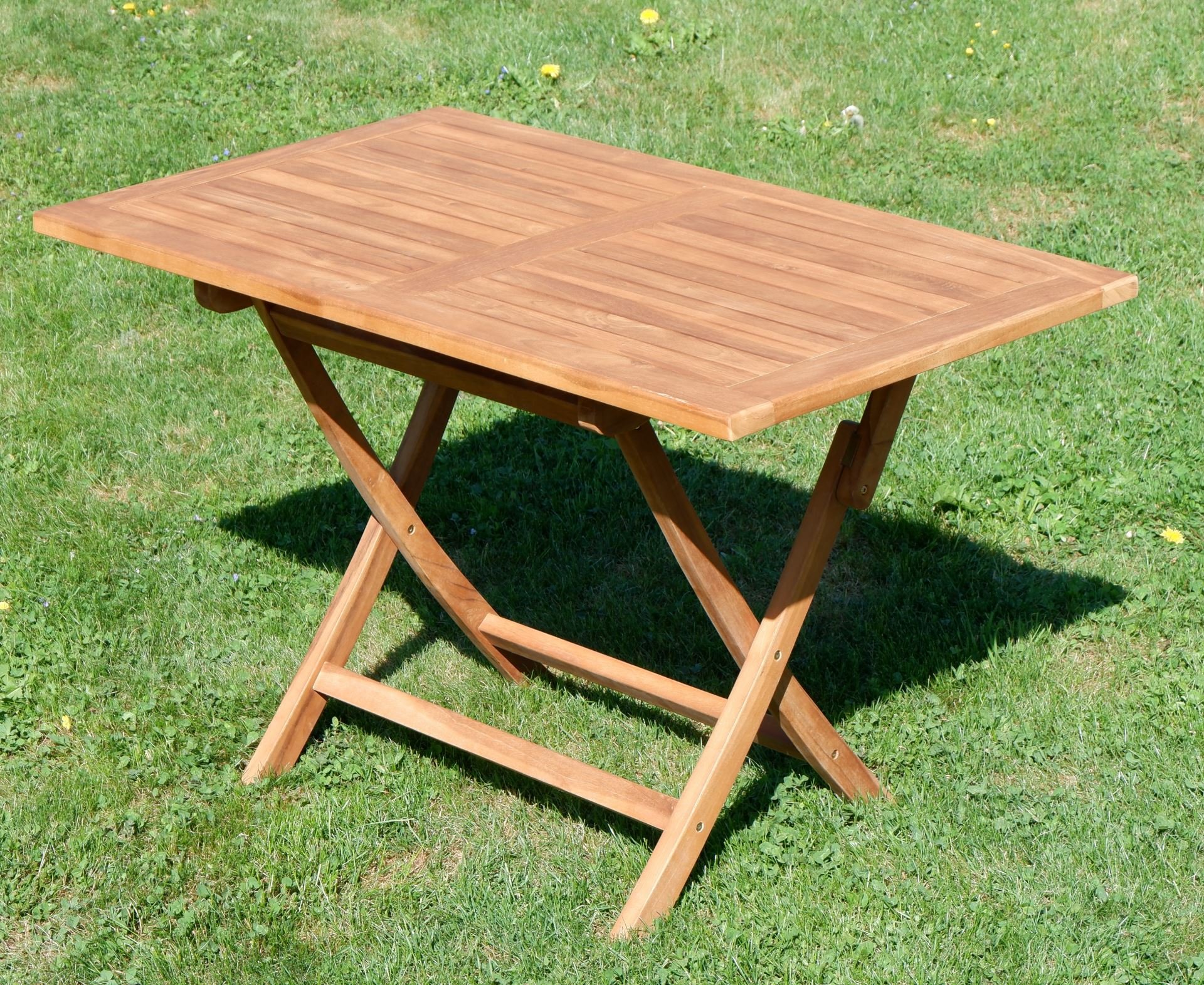 ASS ECHT Teak Holz Teaktisch Klapptisch Holztisch Gartentisch Garten Tisch in verschiedenen Größen zum Klappen von Größe:120x70cm