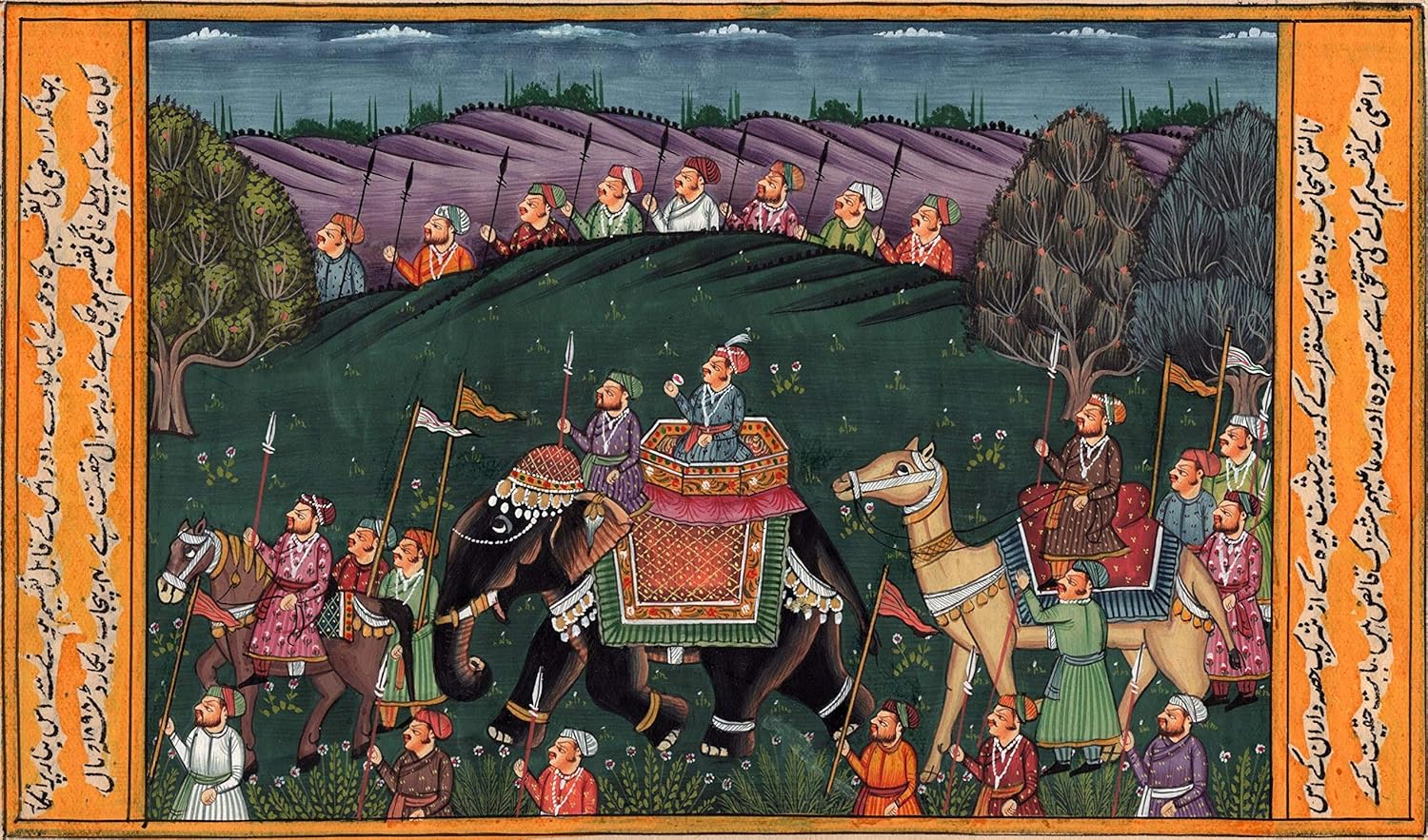 Rajasthani Indian Miniature Painting Handmade Royal Maharaja Procession