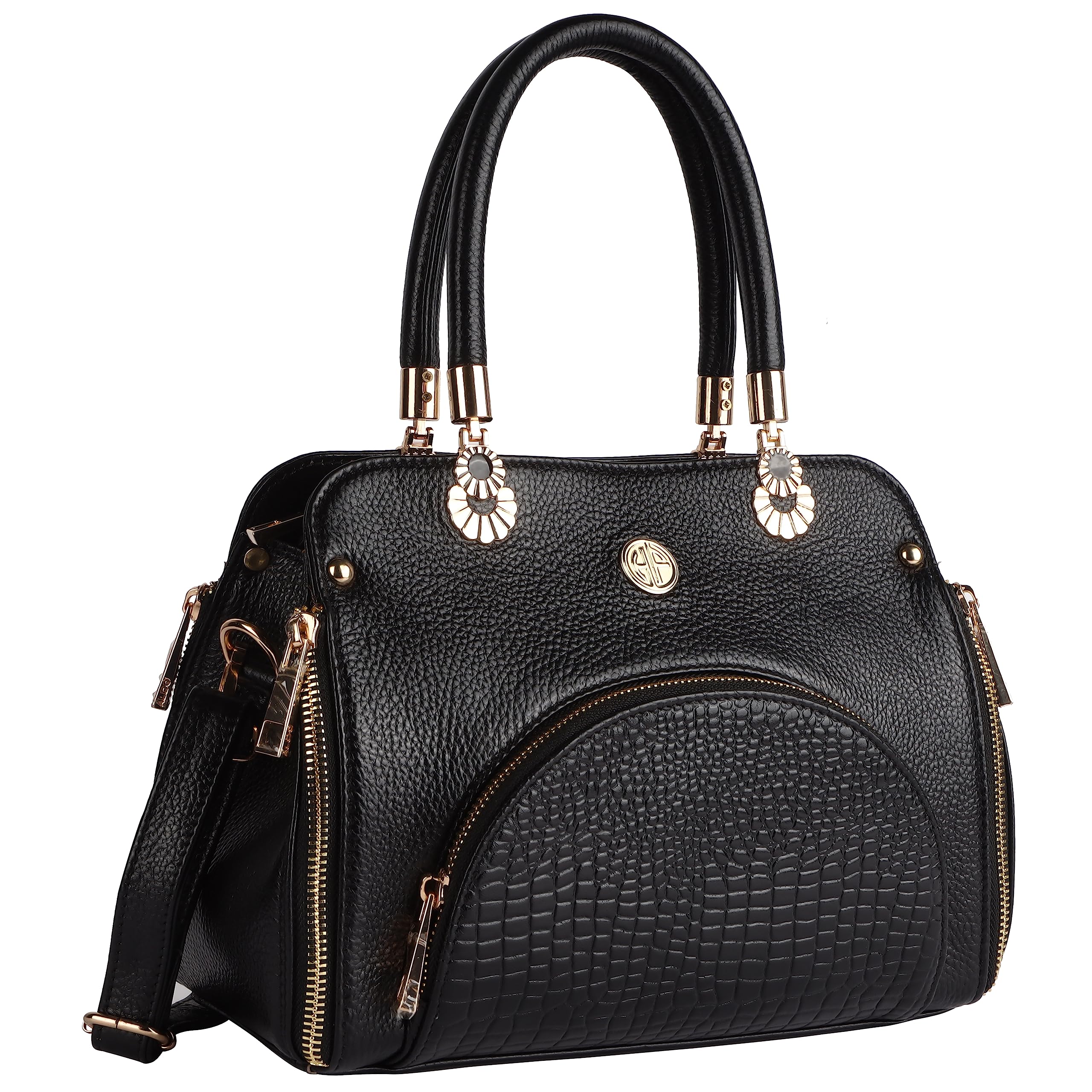 HAMMONDS FLYCATCHER Black Leather Womens Handbag - Stylish Satchel Purse with 2 Spacious Compartments, Detachable and Adjustable Sling, and Genuine Elegance for Any Occasion (B0C8BD8DZS) Amazon Price History, Amazon Price Tracker