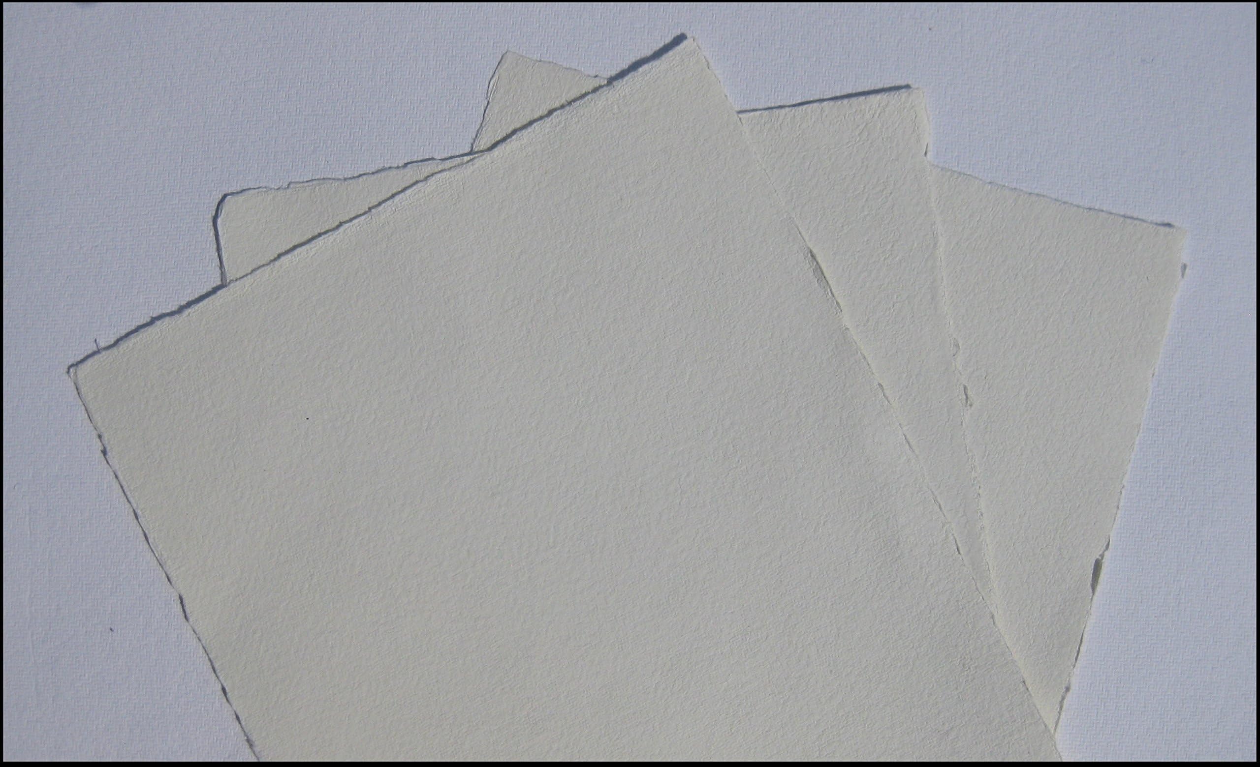 Handmade watercolour paper, A3, 10 sheets, set, warm white, offwhite, 200 g/m² cotton linters