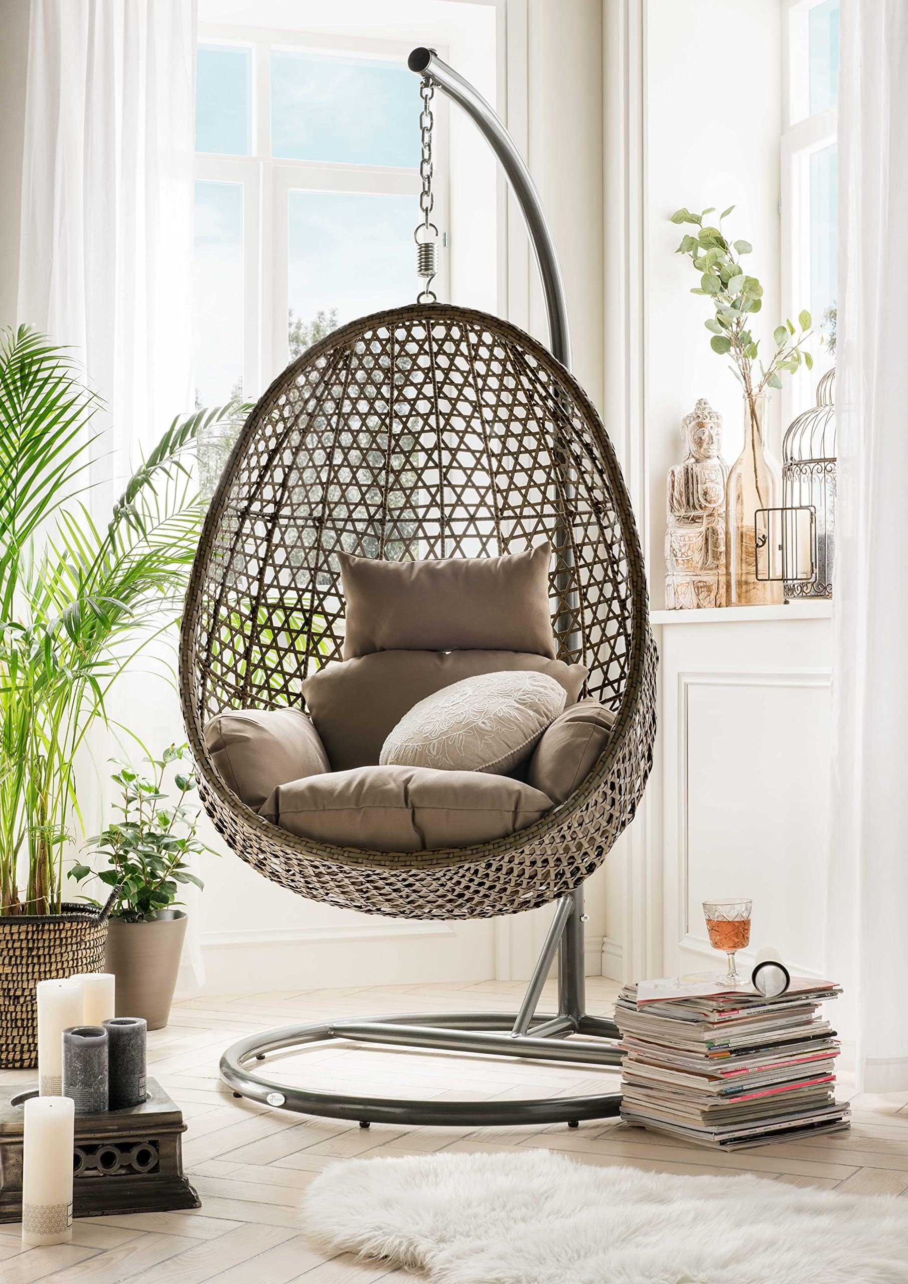 DESTINY Cocoon Hängesessel OHNE Gestell NUR Sessel Polyrattan Sessel
