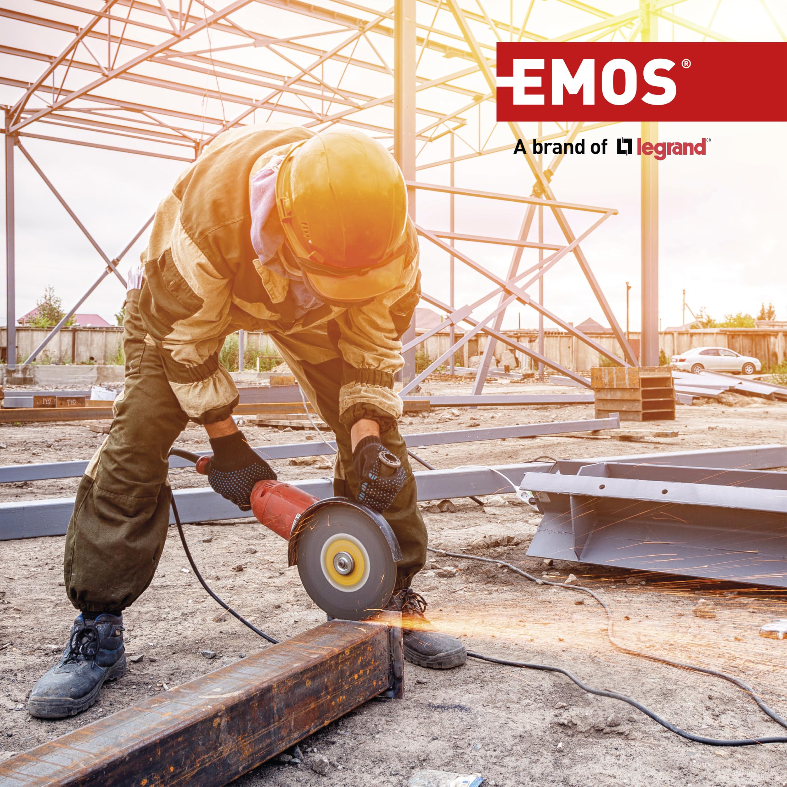EMOS - IP44 Verlängerungskabel 10m - 1 French-Steckdose - wasserdicht, schlagfest, temperatur- & ölbeständig - 230 V, 16 A, 3680 W - Gummi-Isolierung - H07RN-F3G 2,5 mm2 - für Außenbereich - schwarz