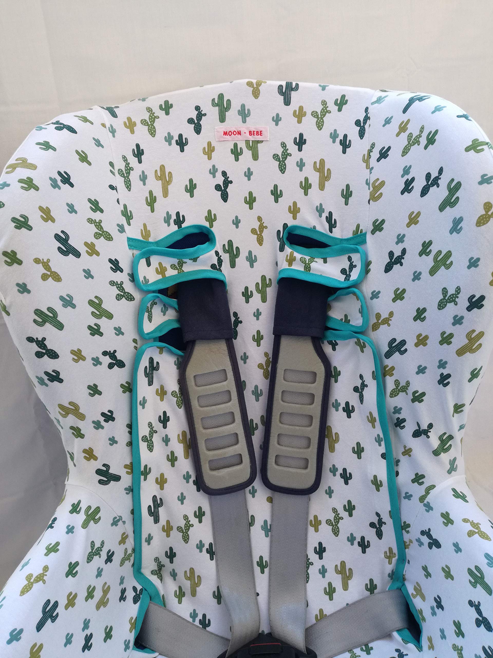 MOON-BEBE Housse universelle pour siège auto Groupe 1-2-3 WHITE (CACTUS VERT)