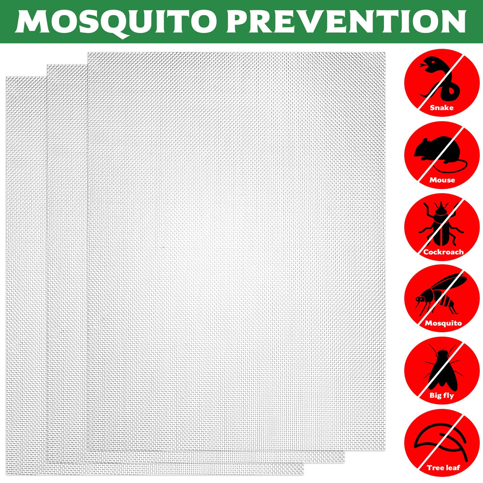 Malla de alambre de acero inoxidable (paquete de 8), 30 x 21 cm, malla metálica tejida (malla 20) Rejilla Anti-Roedores/Insectos para Ventilación,Rejilla Metálica Para Jardin de Seguridad de. — view 4