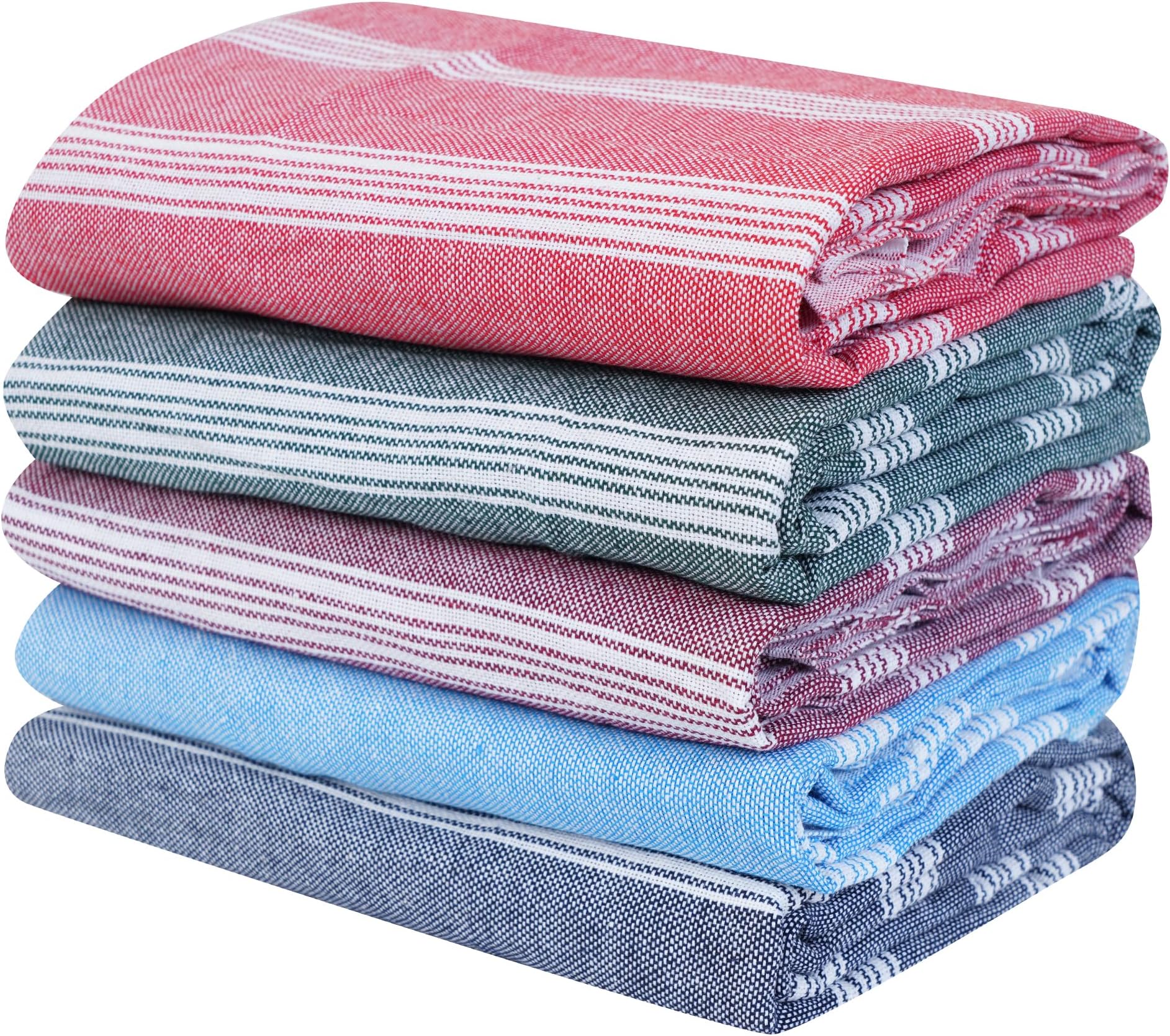 COMFORT WEAVE Cotton Bath Towels 250 GSM Multicolor (Set of 5, 31 X 62 Inch)