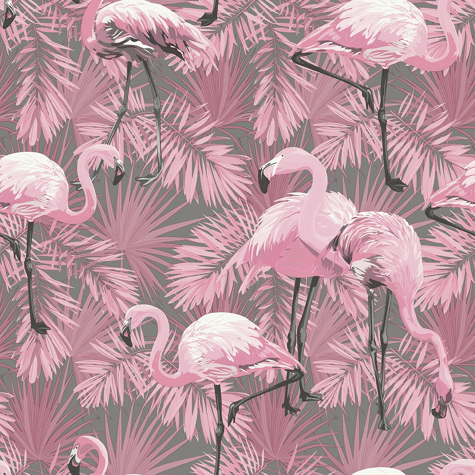 Exclusive Flamingo Wallpaper Birds Animals Feathers Tropical Pink Quirky Exotic Wallpaper (Pink AL1033)