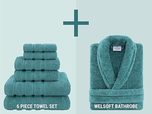 Miniatura 2 de American Soft Linen Paquete de bata unisex y juego de toallas de 6 piezas SM
