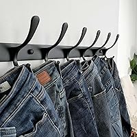 Vista 3 de SKOLOO Coat Rack Wall Mounted - 6 Hooks, Heavy Duty, Stainless Steel, Metal Wall Hanger, Sturdy Coat Hooks for Hanging Coats, Jacket, Clothes, Hats