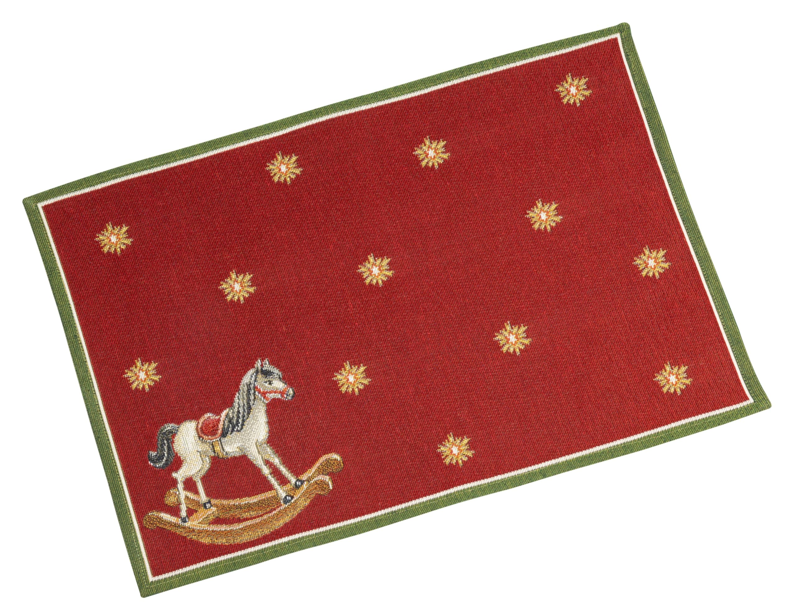 Villeroy & Boch - Toy's Delight zestaw jubileuszowy gobelinowe podkładki stołowe 4 el. kolorowe, Boże Narodzenie, podkładki stołowe dla 4 osób, dekoracja stołu, motyw świąteczny, bawełna, poliester