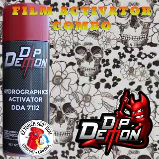 Combo Kit Black and Clear Flower Cheetah Skulls Hydrographic Water Transfer Film Activator Combo Kit Hydro Dipping Dip Demon