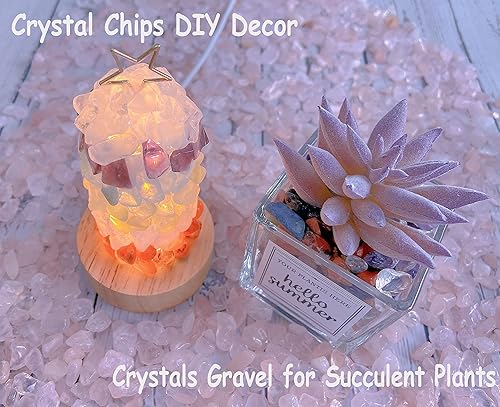 Miniatura 6 de XIANNVXI 1.75 libras de rocas de grava para acuario, cuarzo rosa, cristales curativos pulidos naturales, chips de cristales curativos a granel,