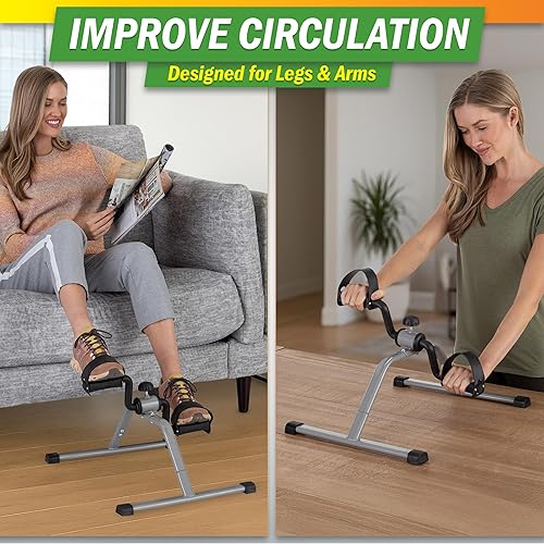 Miniatura 5 de Under Desk Exercise Bike Pedal Exerciser – Mini Stationary Cycle with Adjustable Resistance, Calorie Tracker & Foldable Design – Compact Pedal