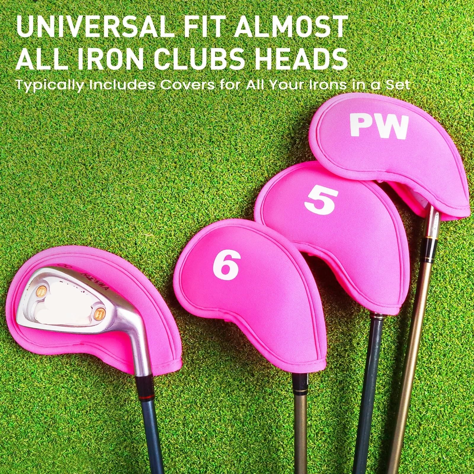 Fundas para Cabeza De Club De Golf Juego de Fundas for Palos Golf, Protector Neopreno for hierros, Valor, Paquete 10, Cubierta Universal for Cabeza, Compatible con Hierro Principales