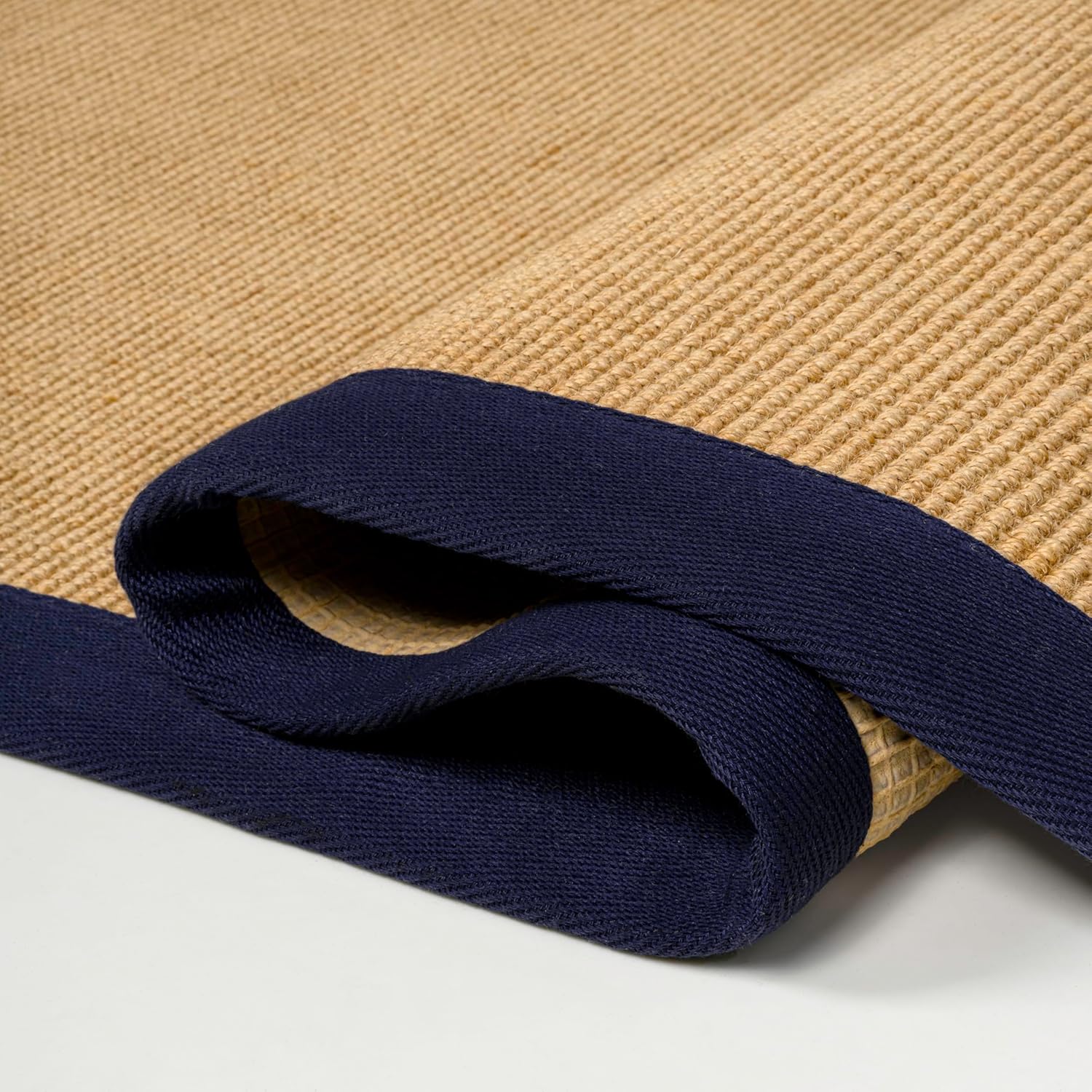 JONATHAN Y Border Jute Indoor Area Rug Natural/Navy 3X5 ft, Camden Farmhouse Cottage for Living Room, Bedroom, Kitchen, Office, Easy-Cleaning, High Traffic, Pet-Friendly, Non-Shedding KTN100C-3