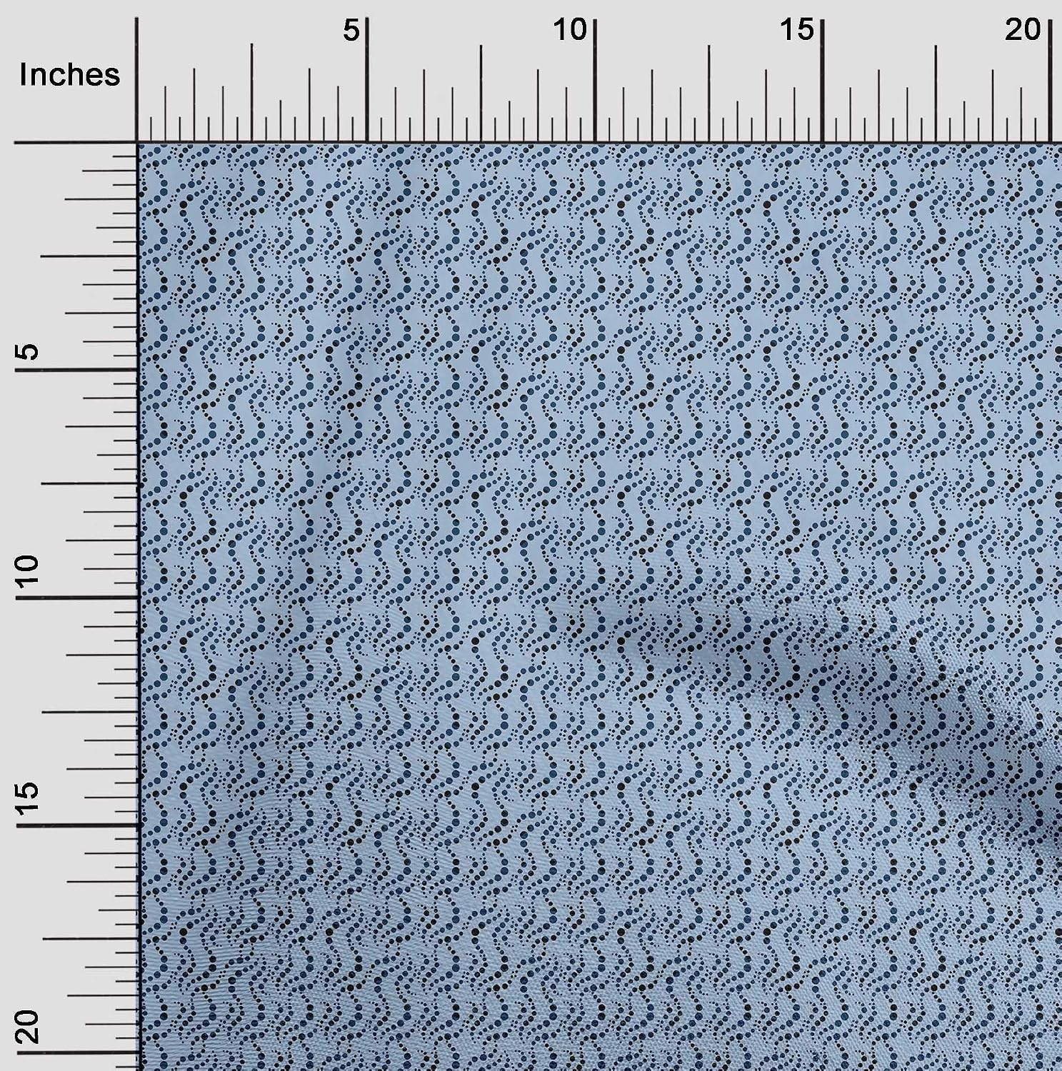 oneOone Cotton Flex Grayish Blue Fabric Dot & Texture Quilting Supplies Print Sewing Fabric By The Yard 40 Inch Wide