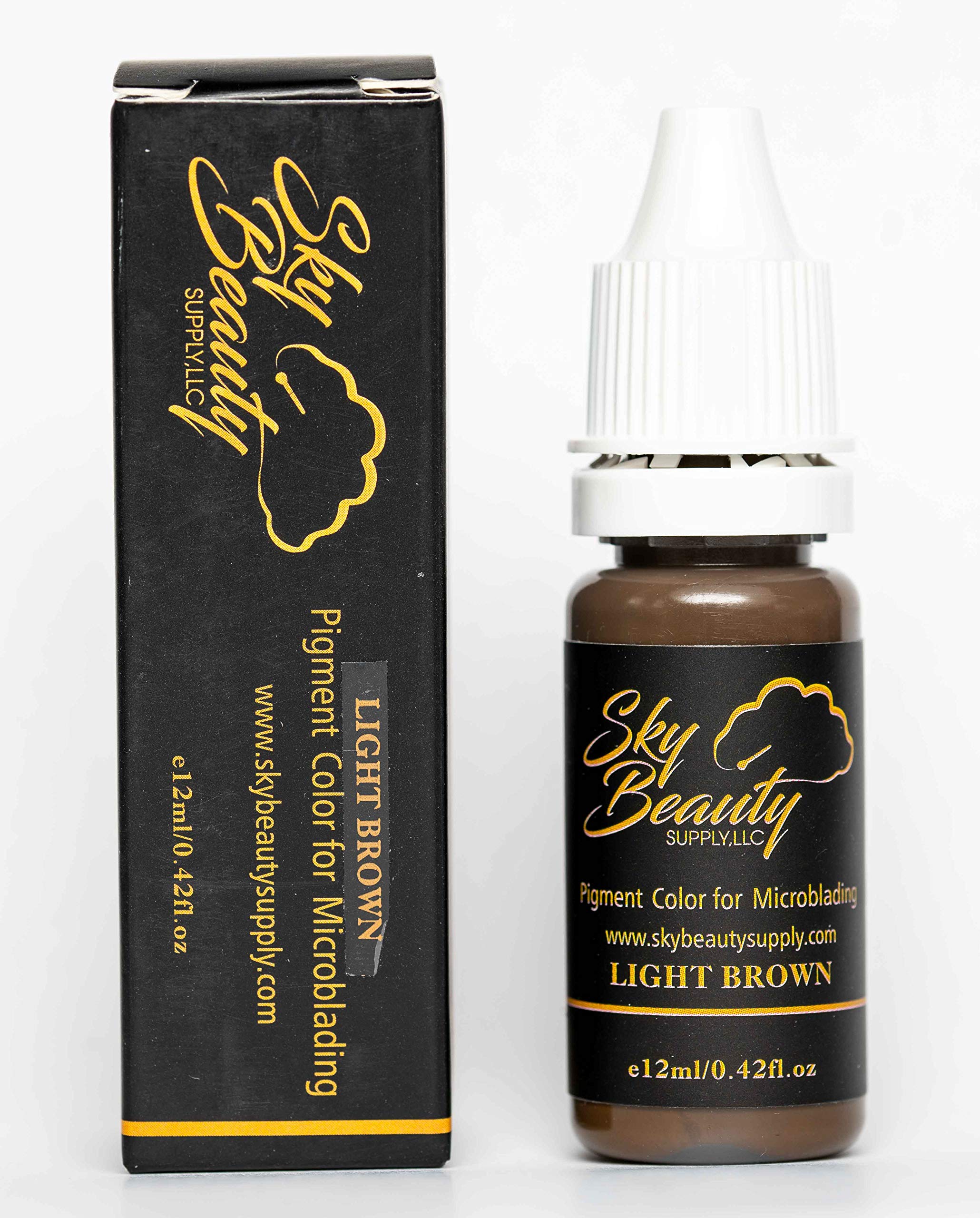 Best Microblading Pigment Ink - Light Brown 12 ml/.42fl.oz - Medical Grade - No Mixing - No Iron Oxide Professional Grade - Comparable to Mellie Pigment Blond