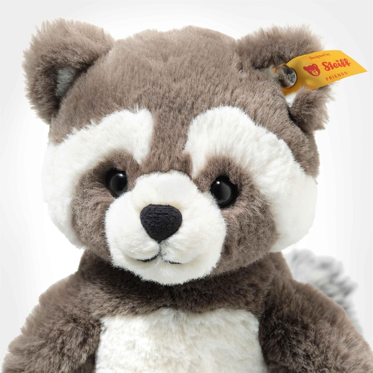 Steiff Pedro Raccoon – Soft & Cuddly 10” Plush with Brown & White Fur – Weighted Stuffed Animal for Play & Snuggles