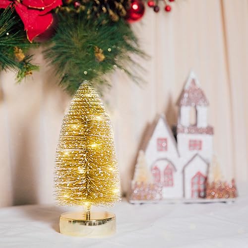 Miniatura 5 de Varmax - Árbol navideño de mesa con purpurina y luces
