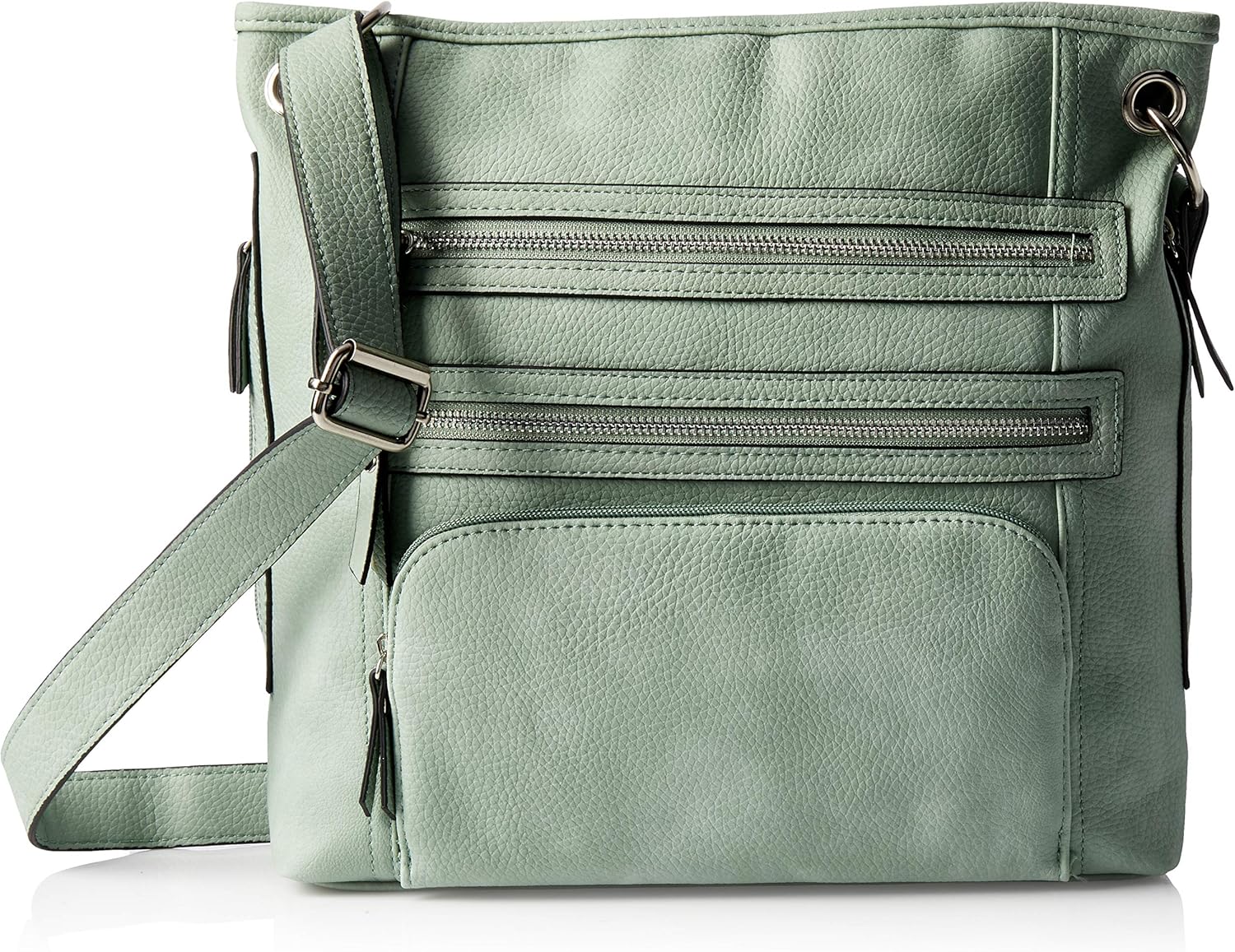 Bueno of California Women's Bueno Multi Zip Crossbody Organzier, Mint