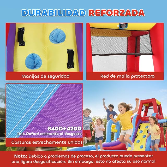 Foto 4 de 8 de AIYAPLAY Castillo Hinchable Acuático 6 en 1 con Soplador 550W 470x445x205cm