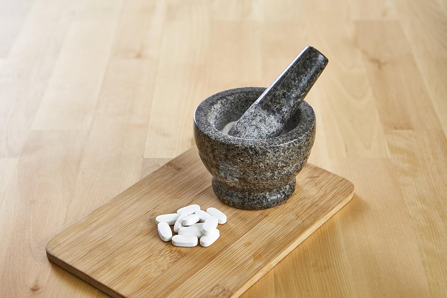 IMUSA USA Small Polished Mortar and Pestle, 3.75”, Granite: Home & Kitchen