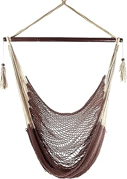 Hanging Chair With Cushion, Macrame Hammock Swing Chair For Bedroom, Balcony, Patio, Garden, 265LBS Capacity, Grey | UK - View #2