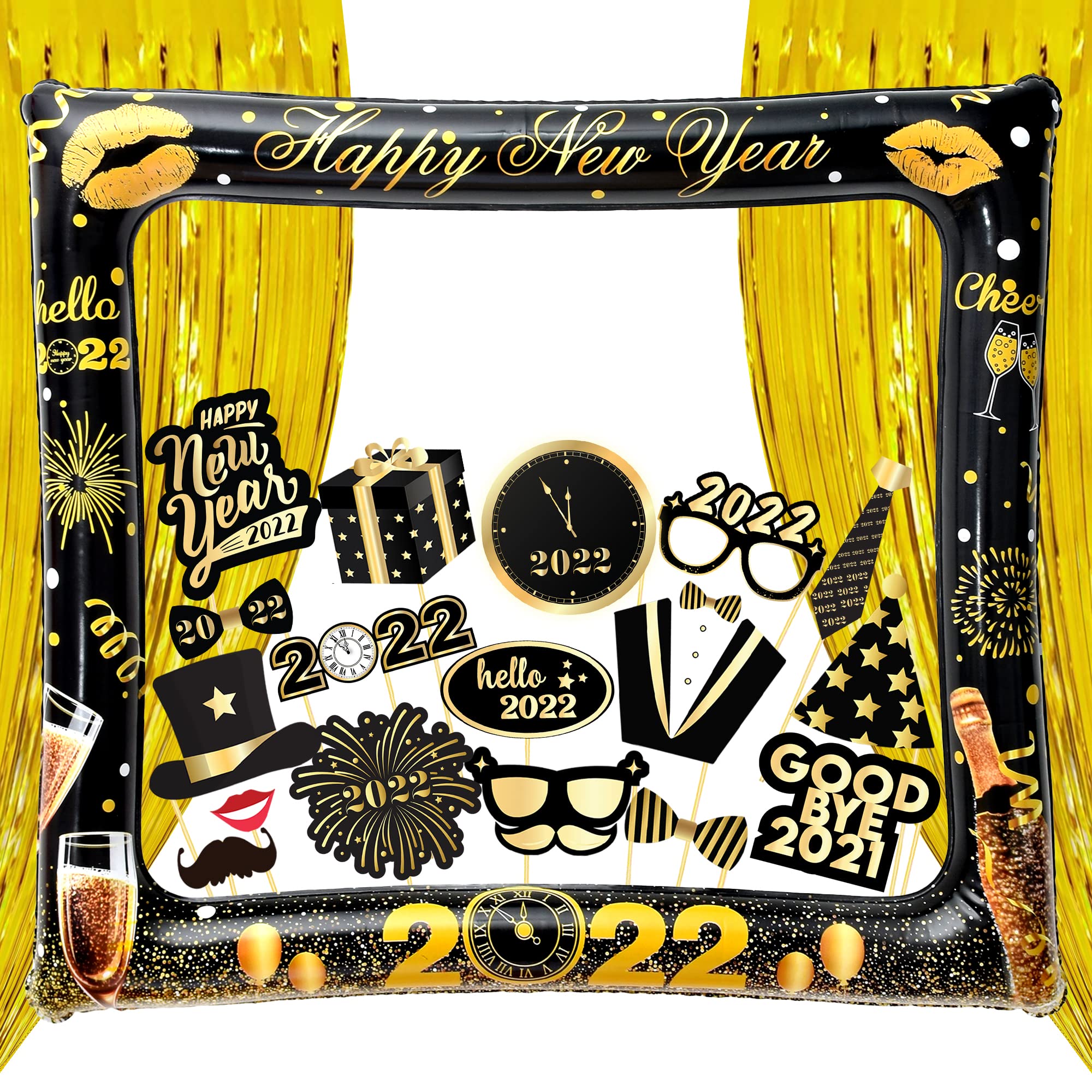 Buy New Year Photo Booth Frame Kit 38 Pieces, New Years Photo Booth
