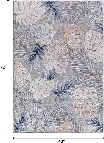 Miniatura 183 de CAMILSON Indoor Outdoor Rug 5x7 Bohemian Medallion Floral Area Rugs for Indoor and Outdoor Patios Easy-Cleaning Non-Shedding Living Room Garden and