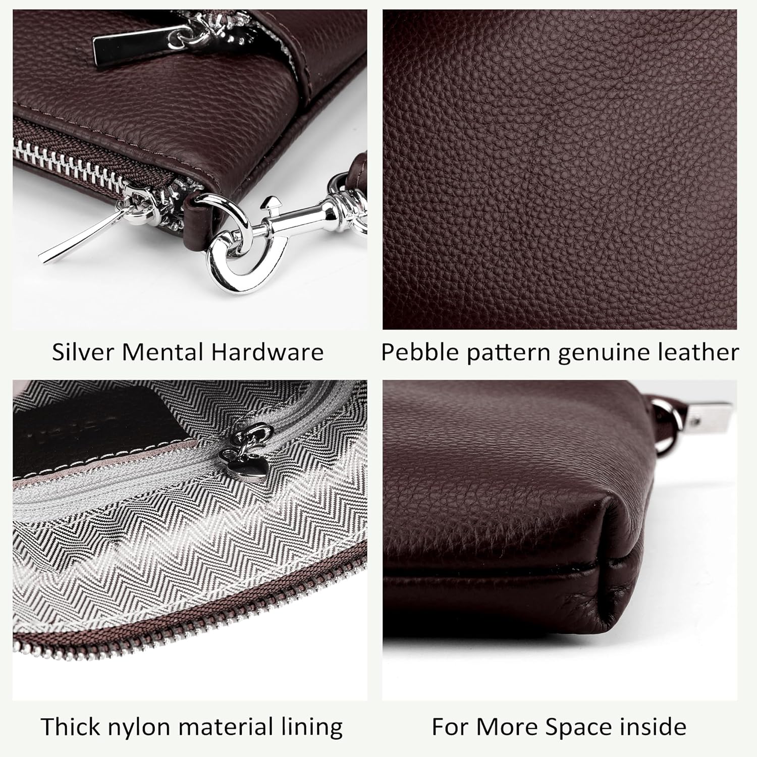 befen Genuine Leather Small Crossbody Purses for Women Travel Cross Body Bags Lightweight with Adjustable Shoulder Strap