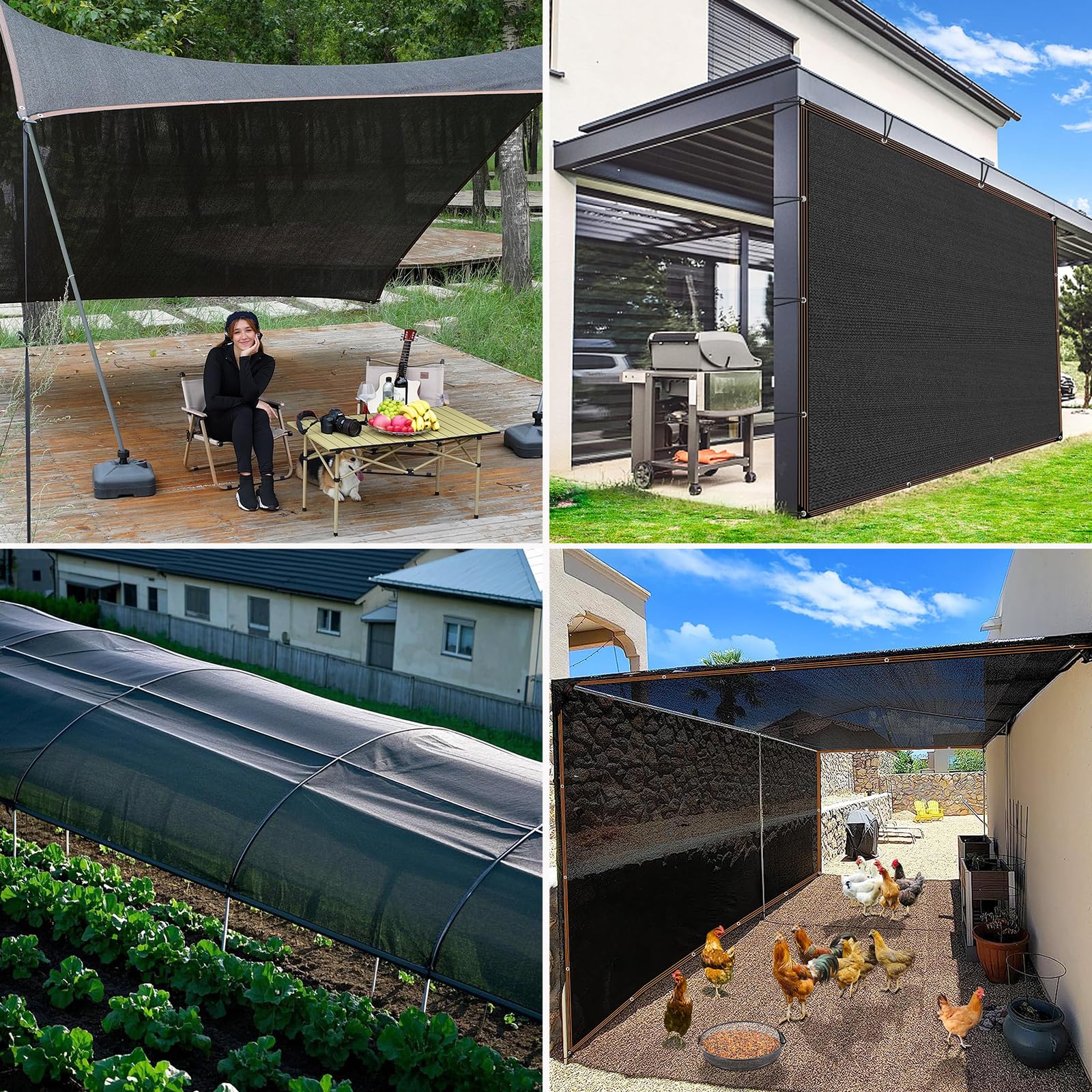 Red De Sombra 90% Tela De Sombra, Vela De Sombra Invernadero Rectangular, Malla Sombreadora Anti-UV, Malla De Ocultacion Jardin, Toldo Vela De Sombra para Terrazas Patio(8-Pin,3x8m)