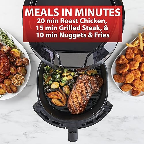 Miniatura 3 de T-fal Easy Fry XXL - Combo de freidora de aire y parrilla con pantalla de un solo toque, 8 programas preestablecidos, 5.9 cuartos de galón, negro y