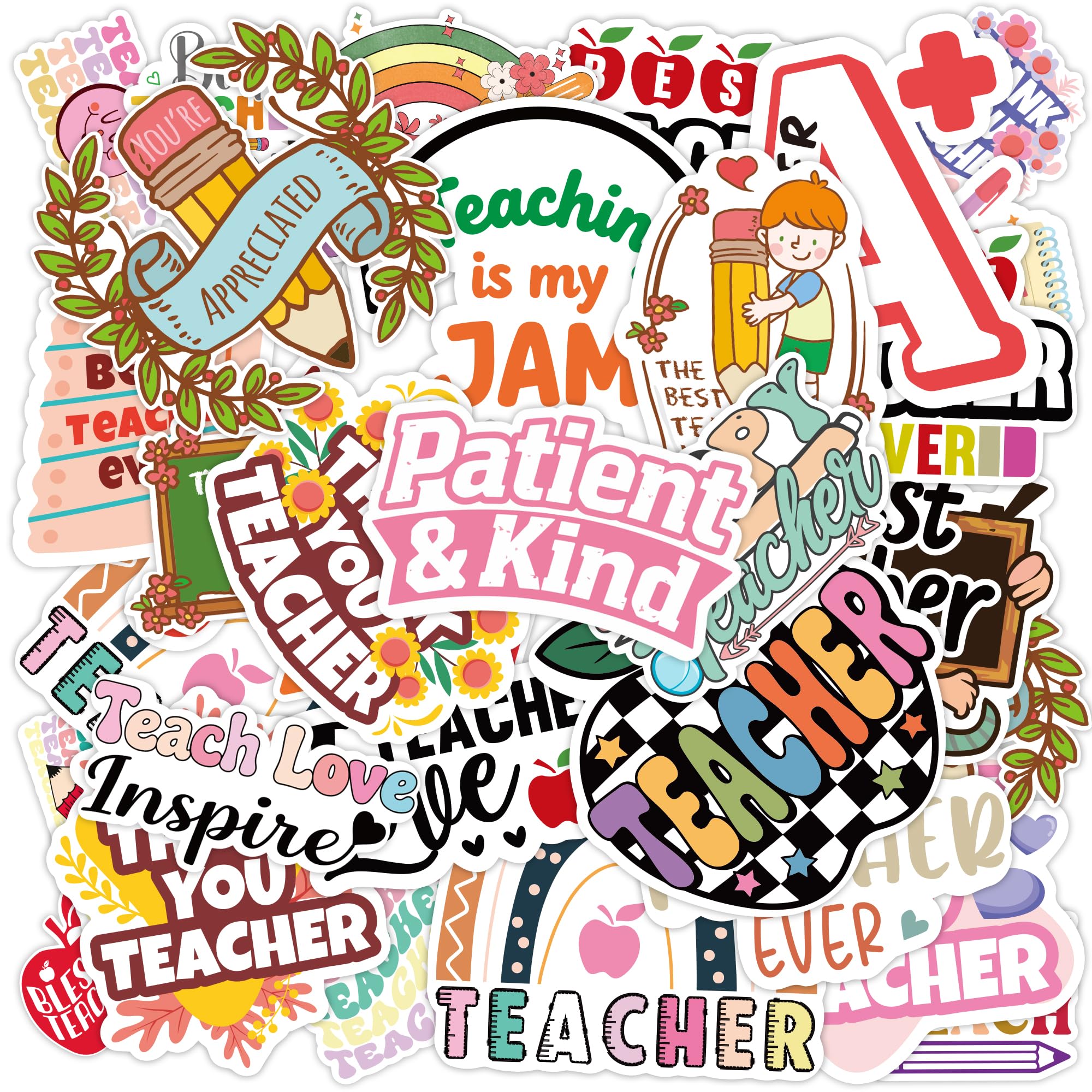 Teacher Appreciation Gifts – 100 PCS Funny Teacher Stickers | Teacher Appreciation Decorations - Teacher Must Haves Supplies Stuff Essentials Games Toys Gifts for School Classroom Students