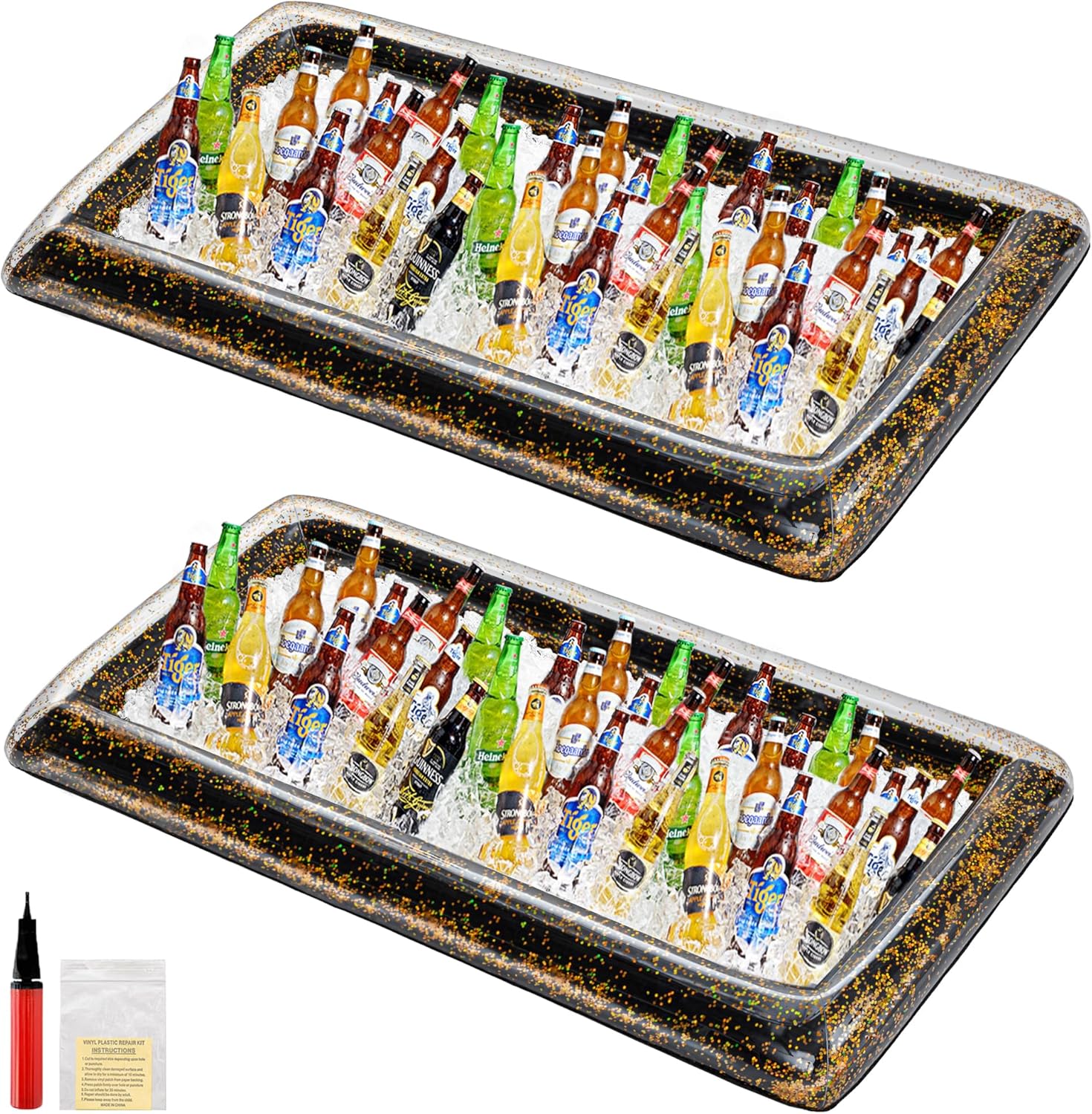 HBlife 2 PCS Inflatable Serving Bar, Inflatable Buffet Cooler for Party, BBQ, Luau, Salad Ice Tray Food Drink Containers with Drain Plug and 1 Hand Air Pump, HBlife 2 PCS Inflatable Serving Bar, Inflatable Buffet Cooler for Party, BBQ, Luau, Salad Ice Tray Food Drink Containers with Drain Plug and 1 Hand Air Pump,