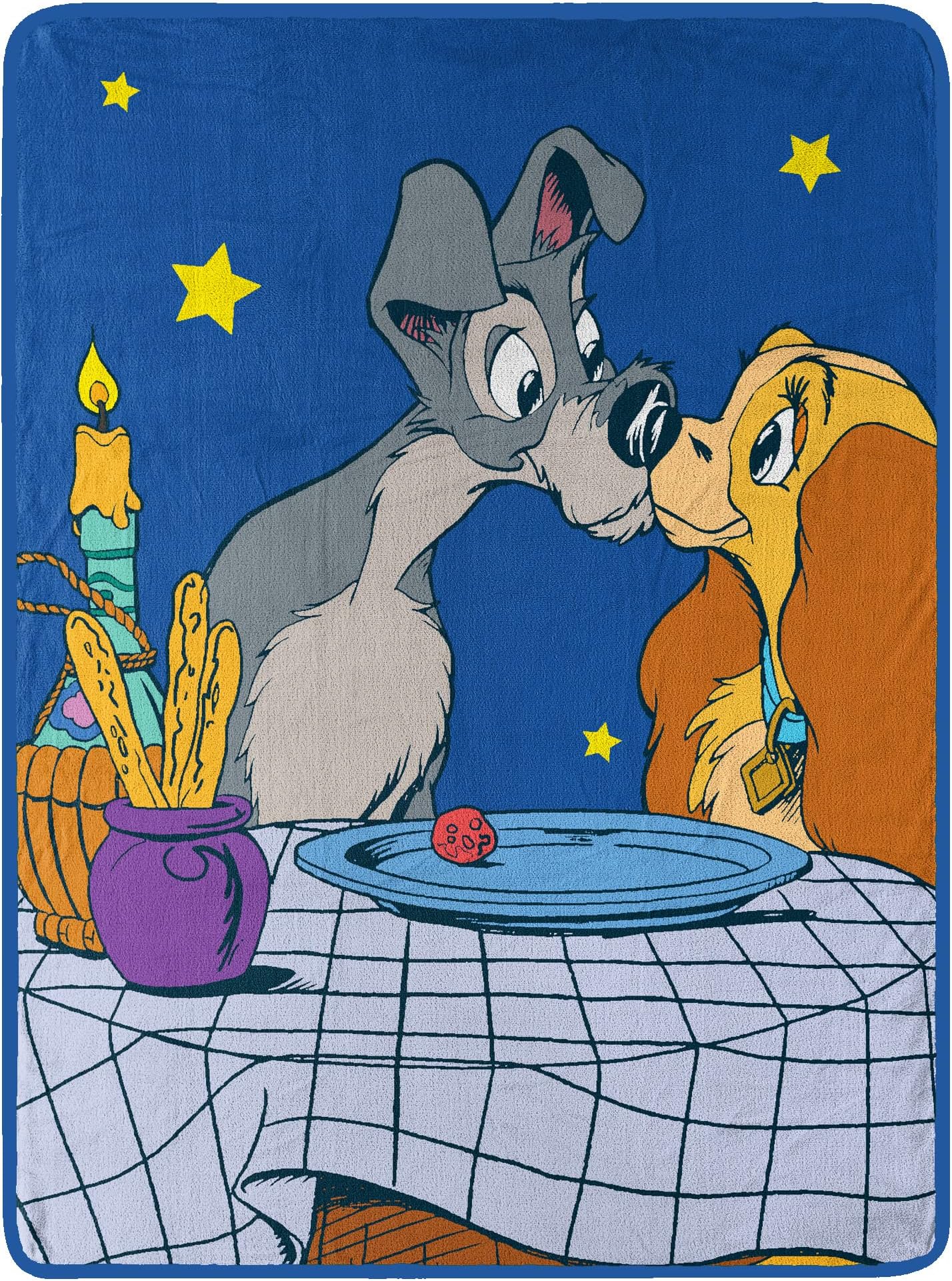 Disney's Lady & The Tramp Micro Raschel Throw Blanket, 46" x 60", Dinner for Two